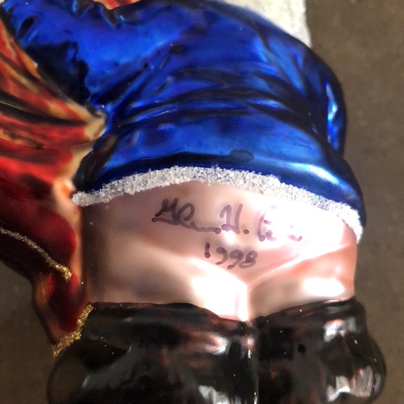 Larry Fraga hand blown Christmas ornament Fall gnome elf limited edition signed - Picture 4 of 11